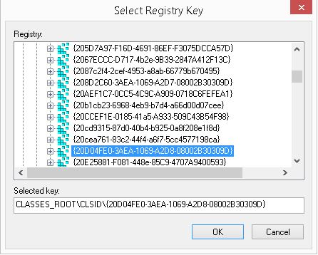 selectregistrykey